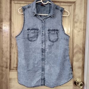 Divided Denim Top Blouse Sleeveless with studs in size 12